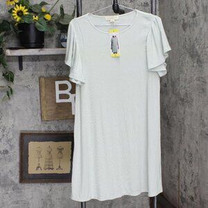NWT Ecothreads Womens Ribbed T-Shirt Dress 1673930 S Green